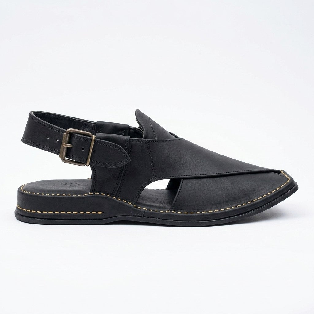 Men's Kaptaan Sandal in black leather